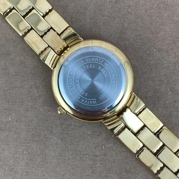 Stunning ESQ Movado Ladies Watch Gold link 6 Inch Sculptured Gild Bracelet - Picture 6 of 11